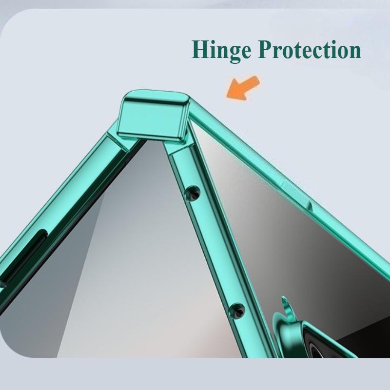 Fashion Ultra Thin Electroplated Transparent Phone Case For Samsung Galaxy Z Fold 7 6 5 With Hinge Shockproof Protection Cover