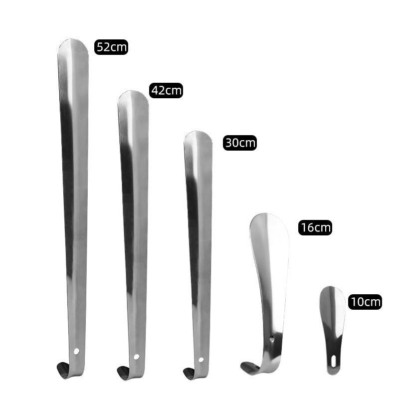 Stainless Steel Long Shoehorn with Whip Handle - No Bending Required
