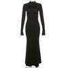 2023 Autumn/Winter Women's Fashion: Sexy Backless Slim-Fit Round Neck Long Sleeve Dress