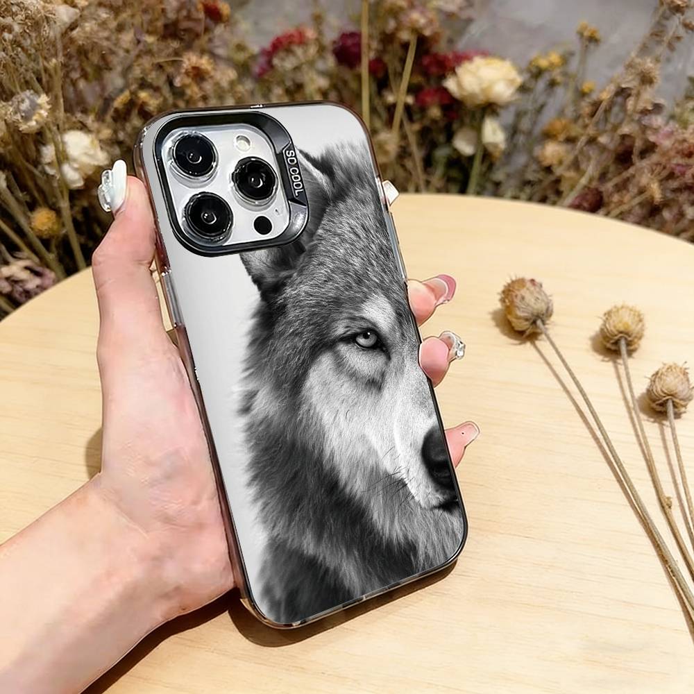 The Wolf Phone Case For iPhone 17,16,15,14,13,12,11 Plus,Pro Max,XS,Colorful Silver Phone Case Funda Cover