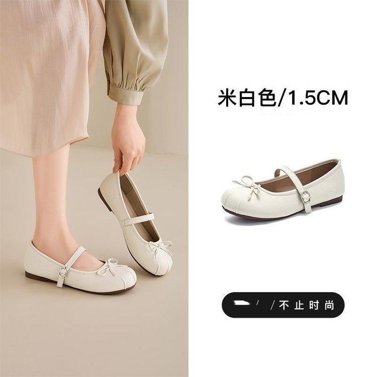 French fairy wind shallow mouth single shoes new spring gentle beanie shoes soft sole with skirt Mary Jane shoes