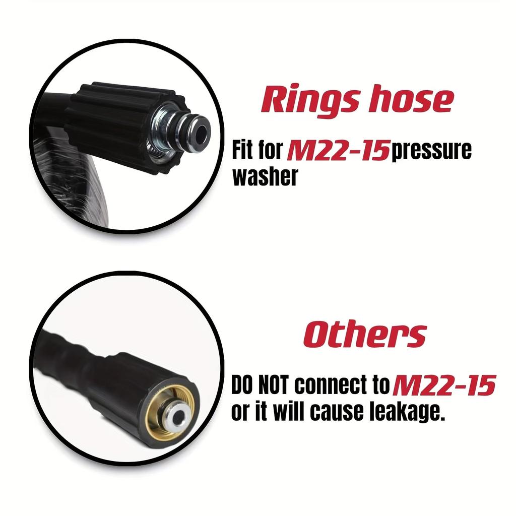 High Pressure Washer Hose with Steel Wire Braid, 314.96/560.55 Inch Quick Connect and Release Water Hose Tube, M22/M14*1.5, Comp