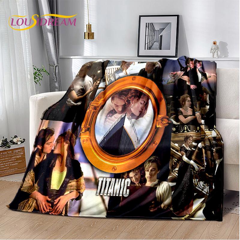 Movie Titanic Poster 3D Print Blanket,Soft Throw Blanket for Home Bedroom Bed Sofa Picnic Travel Office Rest Cover Blanket Kids