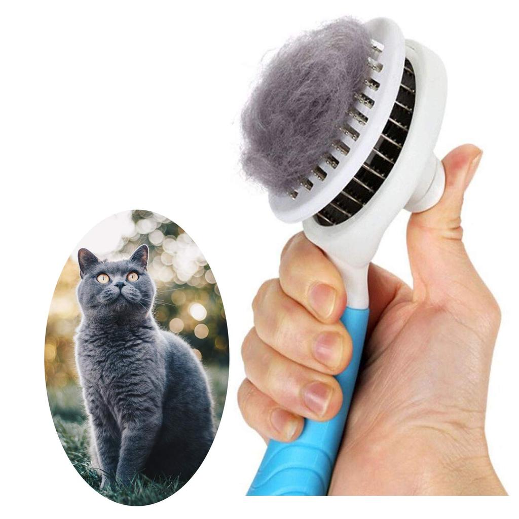 Cat Grooming Brush  Self Cleaning Slicker Brushes for Dogs Cats Pet Brush Tool Gently Removes Loose Undercoat  Mats Tangled Hair Massage-Self