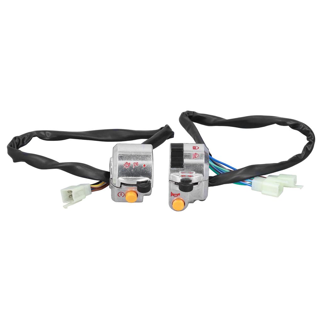 Pair Motorcycle Handlebar Switch Assembly Universal for 50cc 22mm Handle Grip Scooter Disc Brake