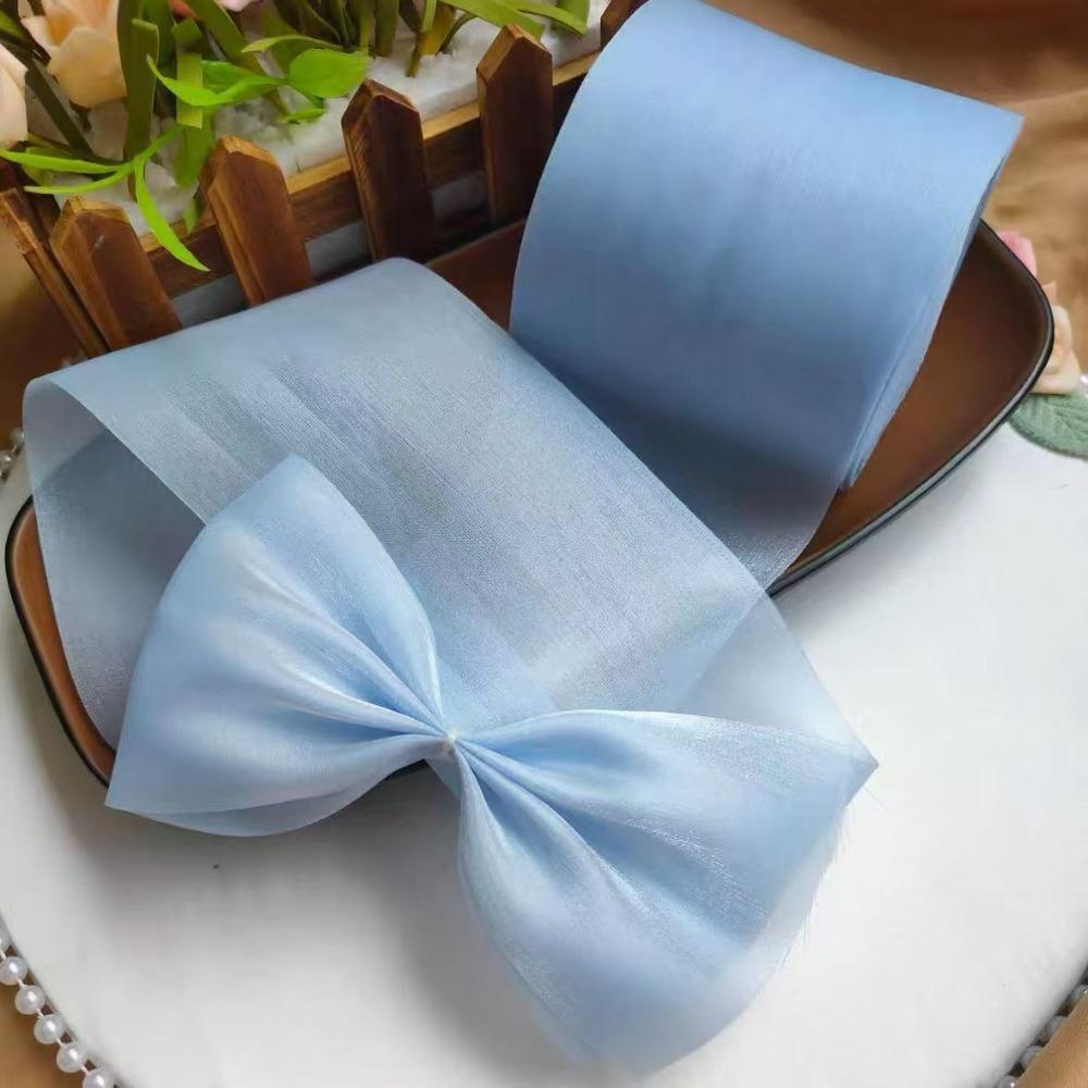 8cm 8CM Wide Flowing Light Ribbon Sparkling Material Gift Wrapping Tape DIY Crafts Ribbon Chiffon Organza