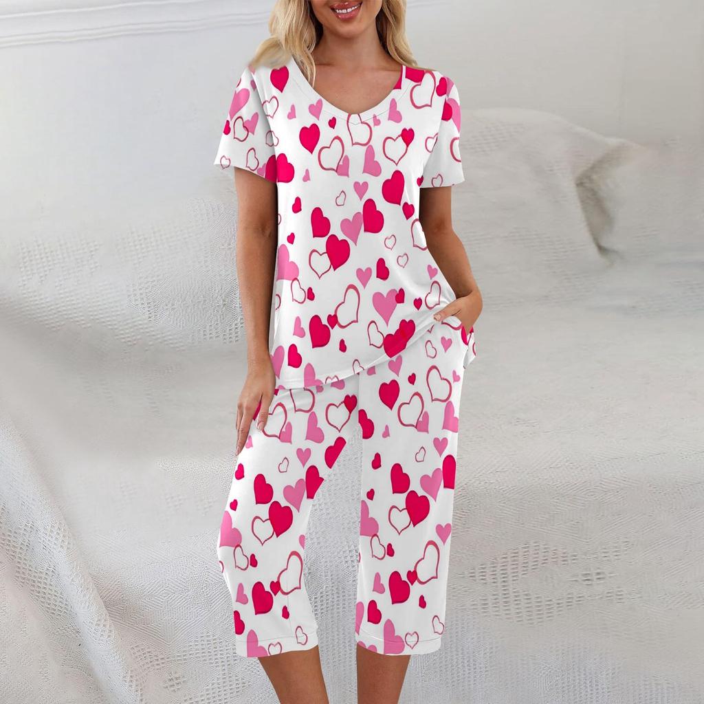 2 Piece Sets For Women Summer Short Sleeve Top And Pants With Pockets Workout Soft Sets