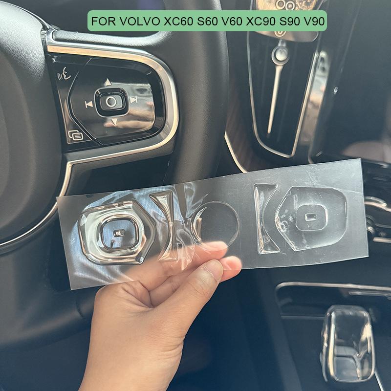 Car Steering Wheel Button Decoration Sticker Epoxy Protection Stickers for Volvo XC60 XC90 S90 V90 S60 V60 Interior Accessories
