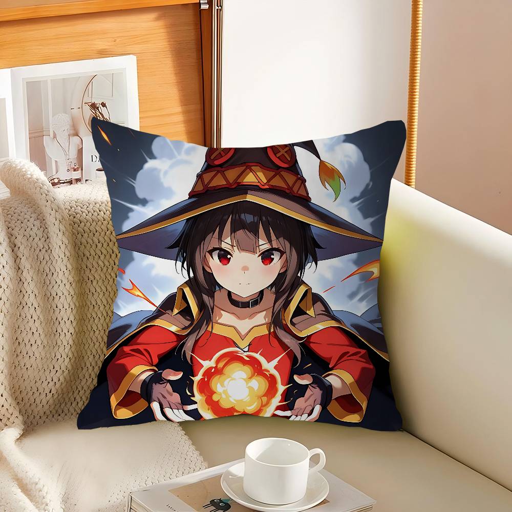

Anime Megumin Pillow Gifts Home Office Furnishings Bedroom Sofa Car Cushion Cover Case 45x45cm 16x16Inch