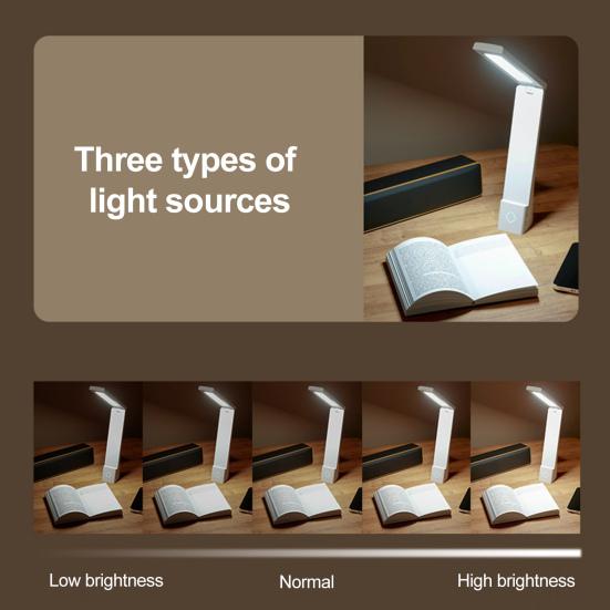 LED Desk Lamp Touch Control Foldable Table Lamp 3 Color Stepless Dimmable Bedside Light for Living Room Dorm Home Office
