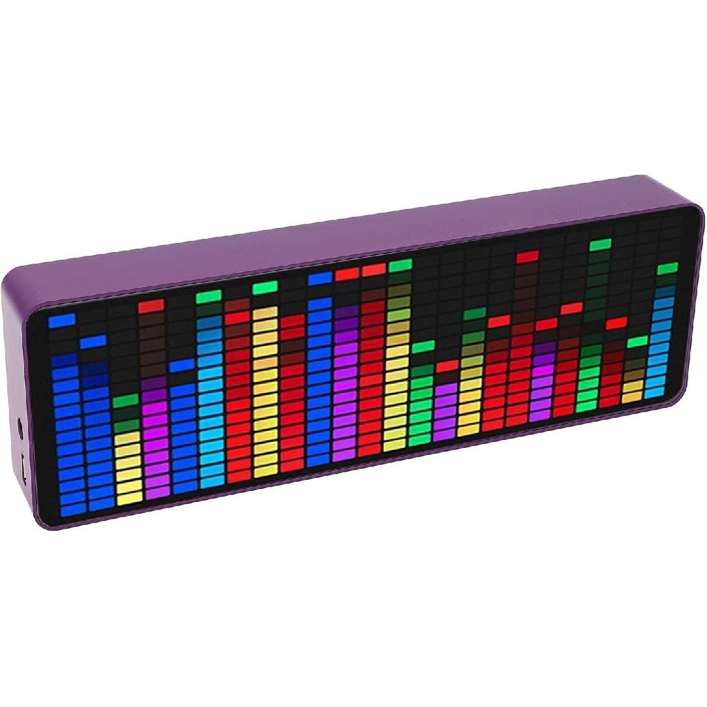 Acouto Analizator Widma Muzycznego 384 LED 624 Segmenty Światło Rytmiczne Czujnik Dźwięku Ce z Zegarem - 20 Mikrofonów 7 Kolorów LED Miernik Dźwięku dla Miłośników Muzyki