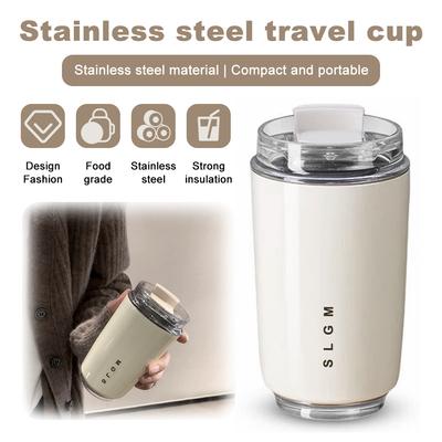 Copo Térmico de Aço Inoxidável 340ml Copo de Café Isolado a Vácuo para Bebidas Quentes e Frias Copo Tumbler Portátil Caneca para Leite Garrafa para Bebidas para Viagem