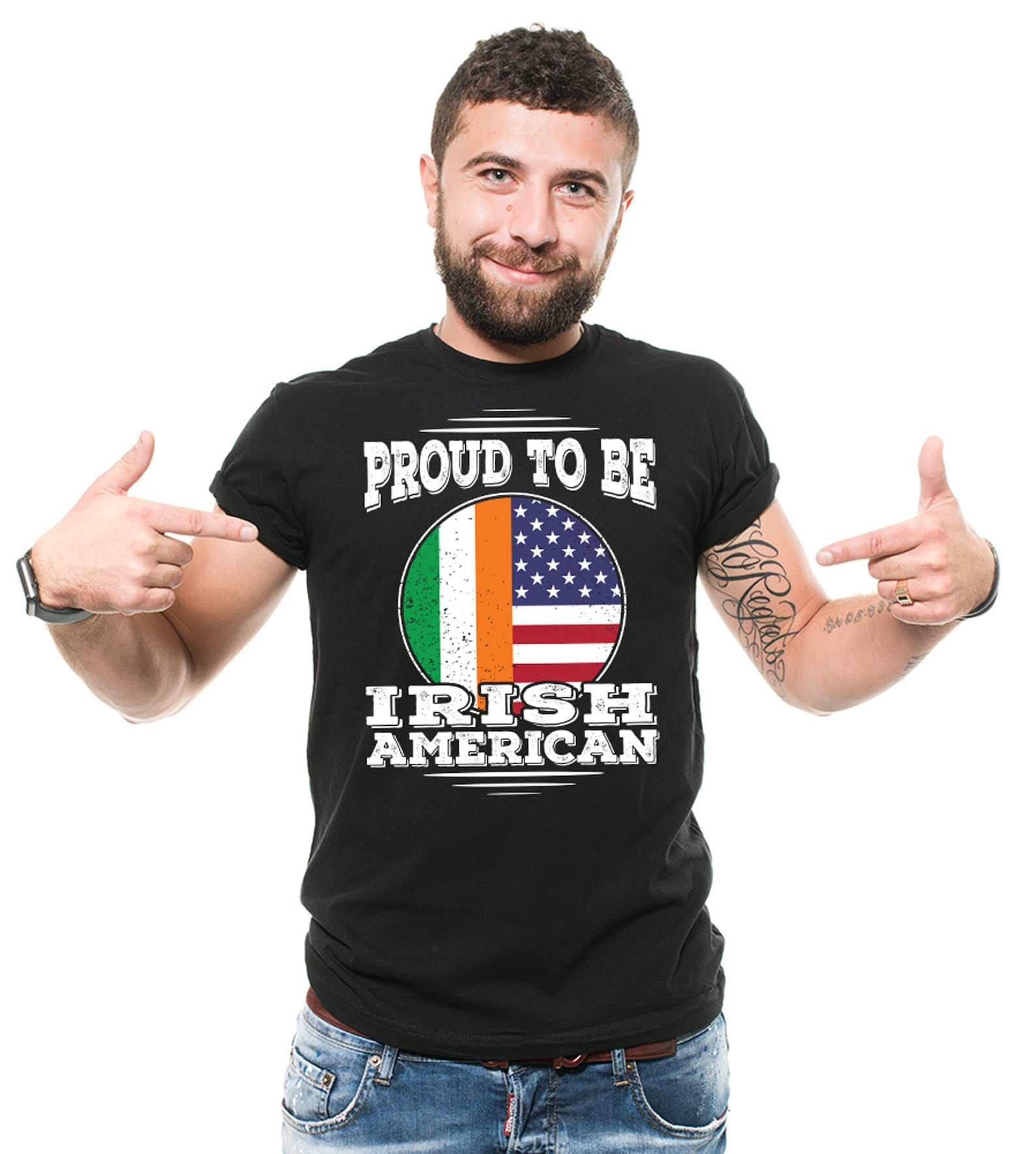 Irish American Flag T-Shirt: Patriotic Ireland USA Pride XL