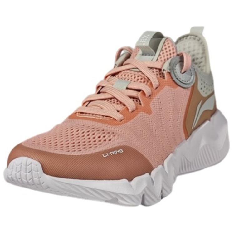 Li-Ning Sports Lifestyle Series Simple Fashion Comfortable Non-Slip Wear-Resistant Low-Top Casual Shoes Women Casual Shoes Peach Pink AGLU238-3