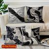2D Abstract Black & White Patterned Throw Pillows Pattern Cushion Cover Suitable For Sofa Bedroom Car Pillow Cover