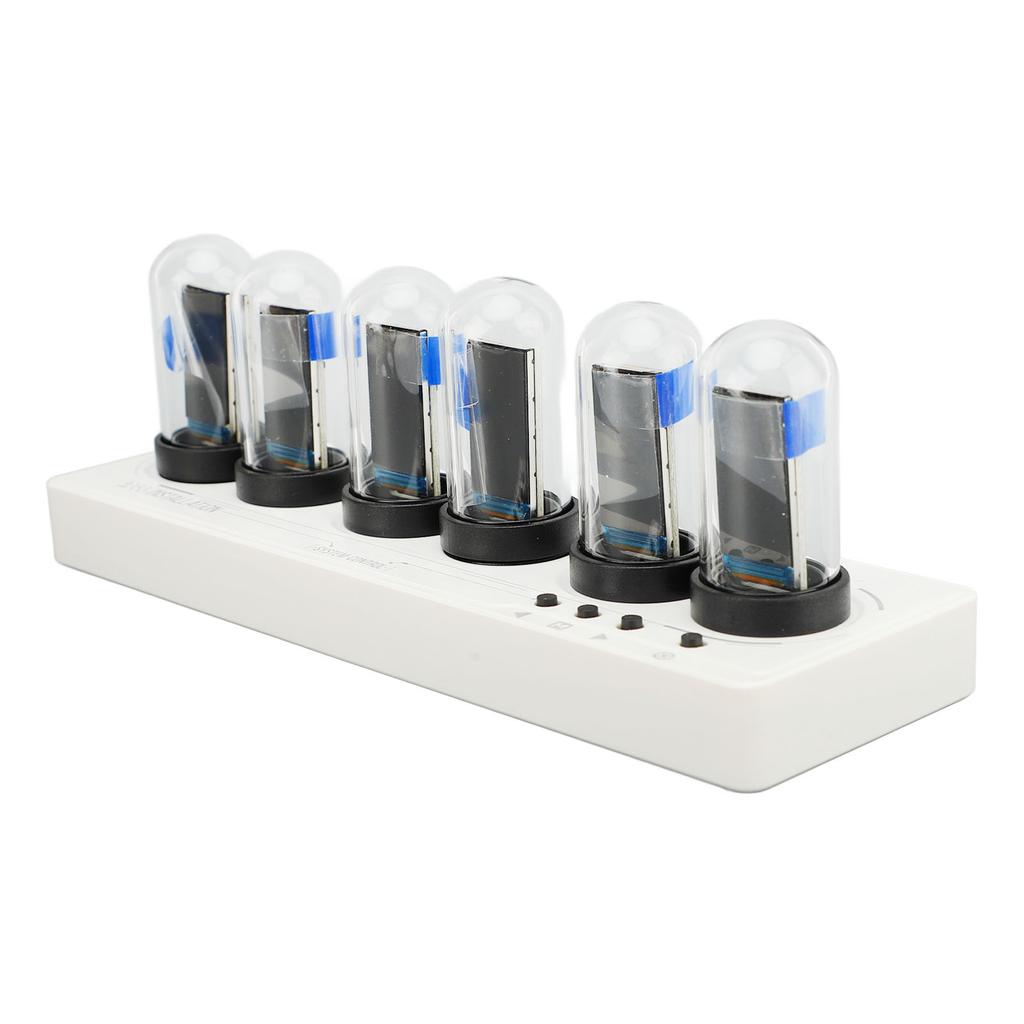 Tube Clock Kit Wireless Control with 6 Bit LCD Screen 12 24 Hours RGB Backlit Desktop Decoration