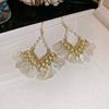 Urlaubsstil Muschel Runde Quaste Ohrringe Klein Frisch Mode Vielseitig Minimalistisch Ohrhaken Design Einzigartiger Schmuck Damen