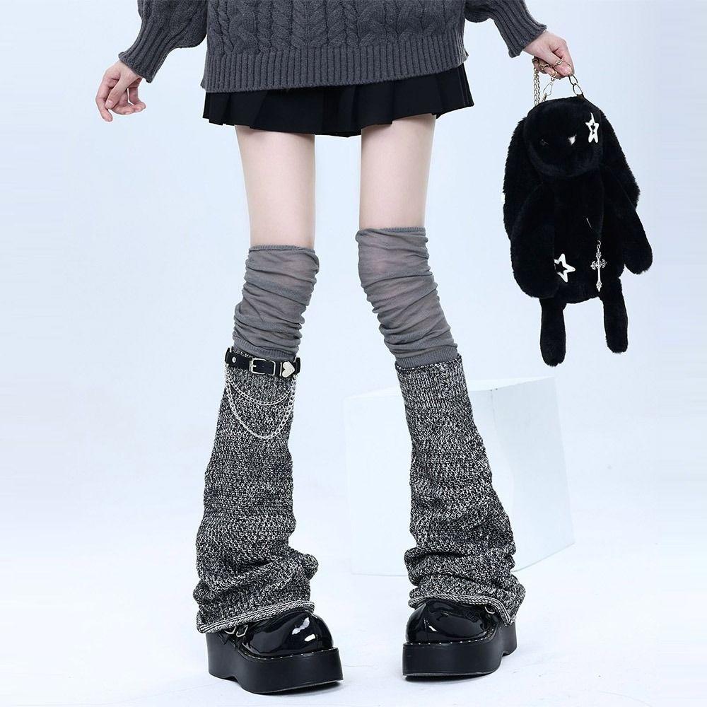 Flare Design Lace Leg Warmer Lace Trim Thigh High Socks New Y2k Socks  Japanese Style