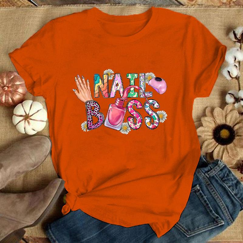 New Manicurist Letter Printed T-Shirts For Unisex Summer Tee Shirt Men Casual Short Sleeve Round Neck Tops T-Shirts(Premium Tops
