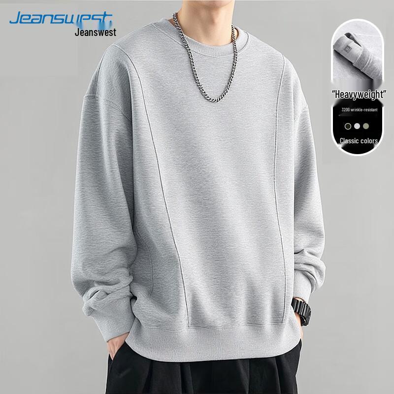 

JEANSWEST Men s 2025 Fall Air-Layer Round Neck Sweatshirt 3XL