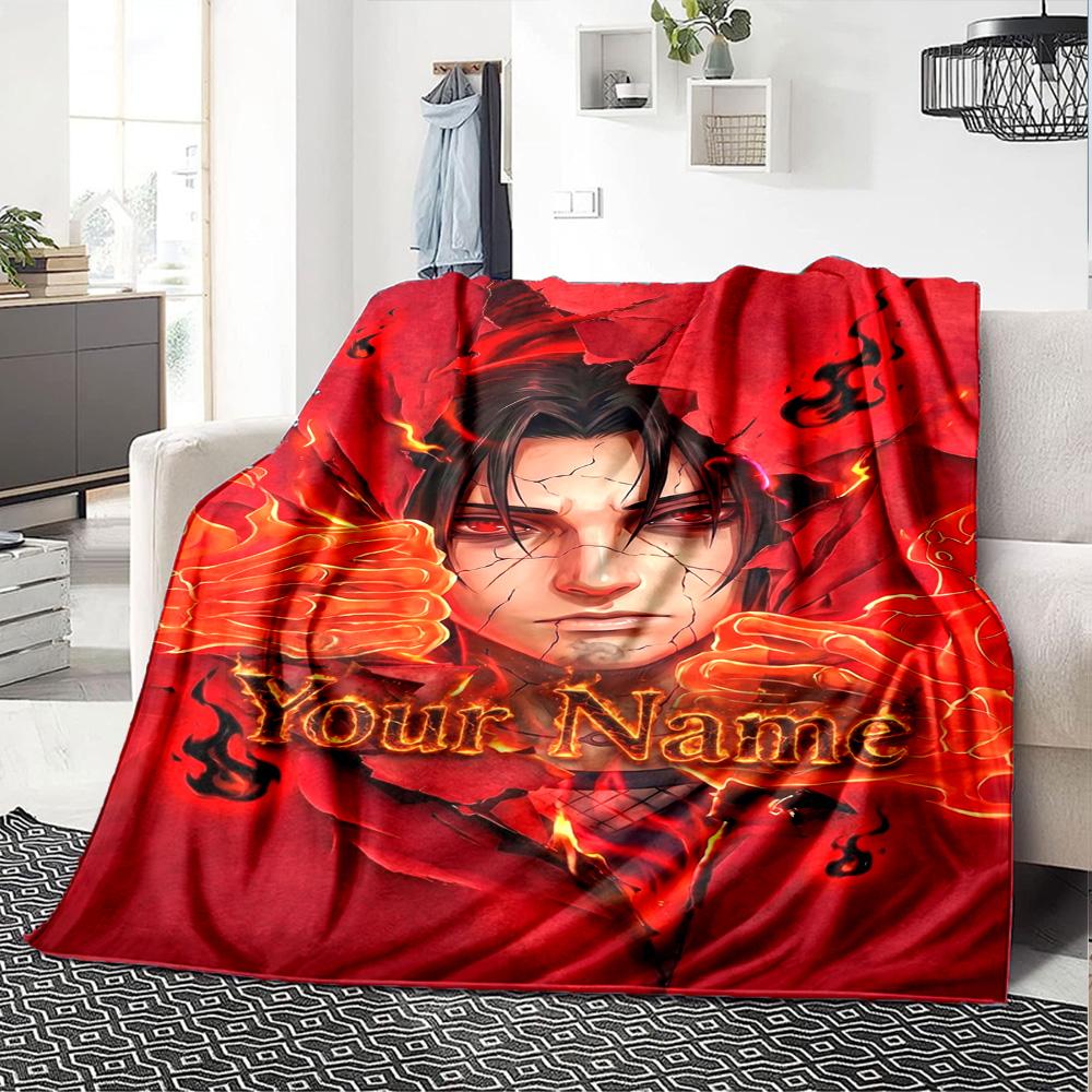Naruto Charakter Personalisierte Namensdecke Kuscheldecke Personalisierte Decke Warme Dekoration für Büro Wohnzimmer Meeresblick Wohnzimmer für Alle Anlässe