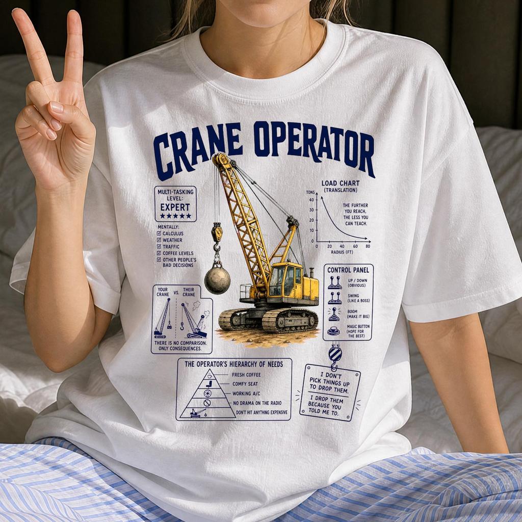 Funny Crane Operator Shirt - Retro Skilled Trades Gift - Sarcastic Crane Operator Clothing