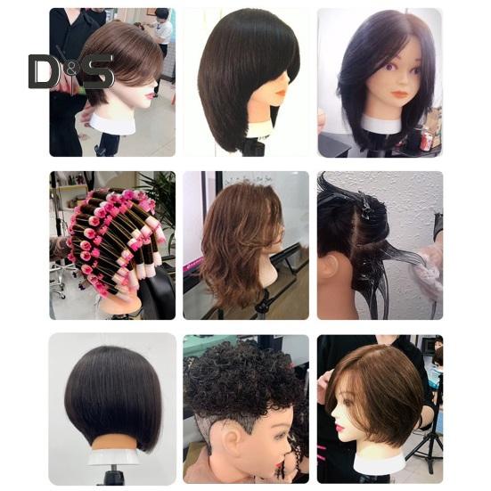 Mannequin Head with Real Hair Hairdresser Braiding Hair Styling Training Manikin Cosmetology Doll Head Brown Golden Long Hair Hairdressing Makeup
