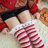 Claus Stripe Women Elk Snowman Bow Ladies Hosiery Christmas Stockings Floor Socks Cotton Calf Socks