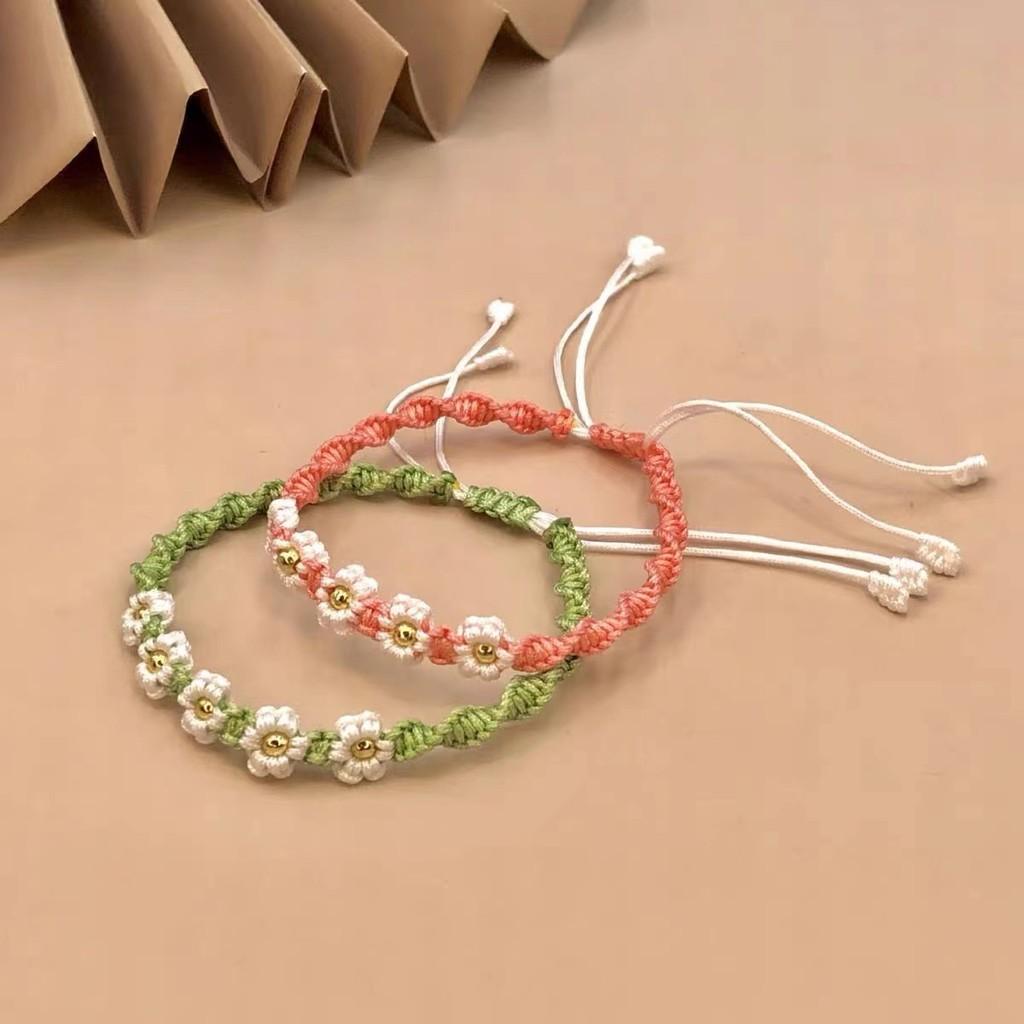 Delicate Handwoven Daisy Bracelet Unisex Retro Style Perfect Couples For