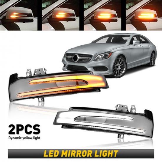 For Mercedes Benz Class LED Sequential Side Mirror Turn Lights Signal Smoked 2X