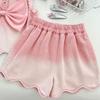 Girls' Summer Denim Lace Sleeveless Jacket & Shorts Set 2025