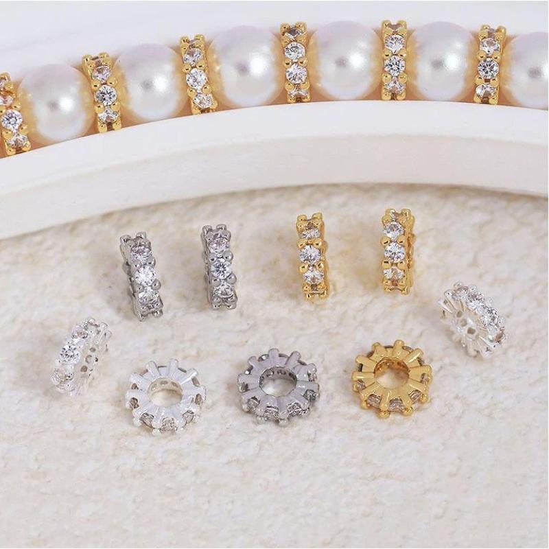 10/20Pcs Diy Accessories Metal Rhinestone Wave Shape Spacer Beads For Jewelry Making Bracelets Beads Separator Beads
