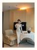 White Lace One-Shoulder Long-Sleeve Bodycon Autumn Dress for Women