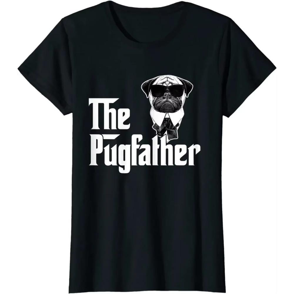 

Funny Pug Owner The Pugfather Father Gift Dog Lovers Owner T-Shirt Fathers Day Gift Mens T Shirts Men Clothing Casual Cotton XXXXXL небесно-голубой