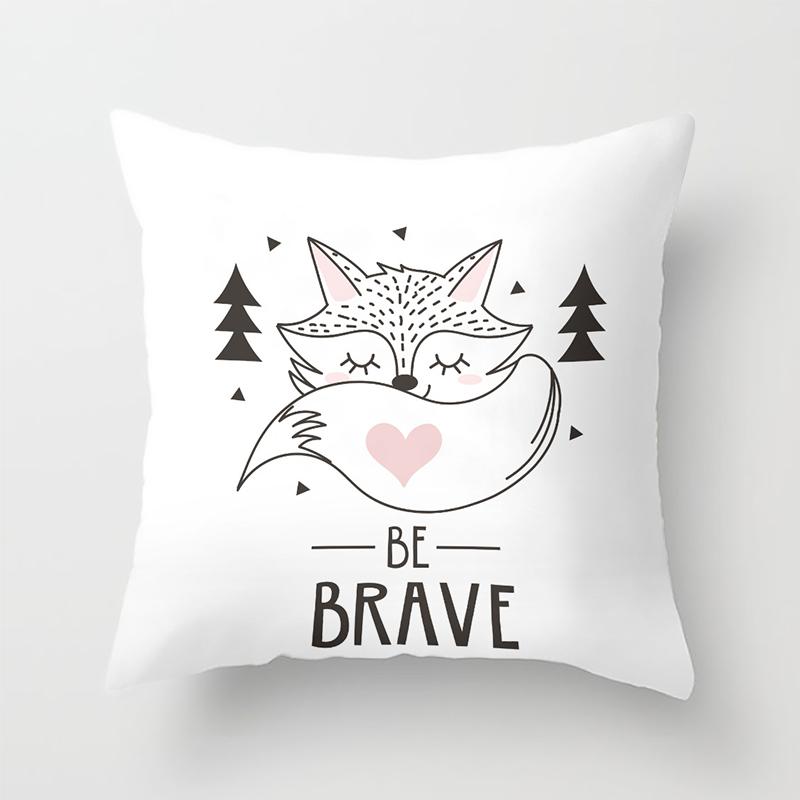 Cartoon Fox Series Animal Car Pillowcase Living Room Sofa Cushion Cover Pillowcase Bedroom Home Exquisite Decoration Pillowcase