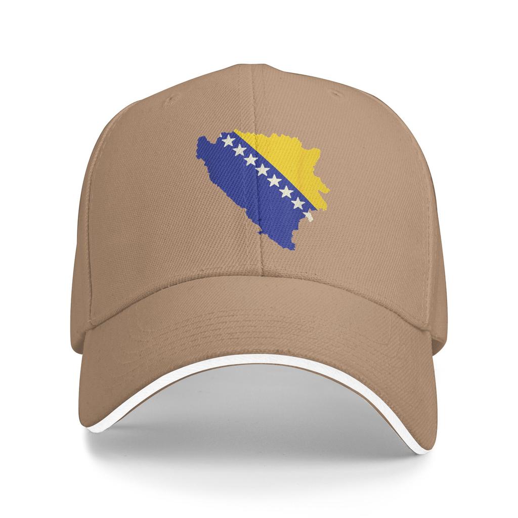 Women Unisex Bosnia and Herzegovina Flag Map Outdoor Hat Sun Baseball Caps Casual Baseball Cap Golf Hats