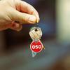 1-100 Numbered Key Tags, Round Metal Tags, Key Chain Labels, Key Tags for Home, Office and Garage, Dorm Keys, House Lockers (Red)
