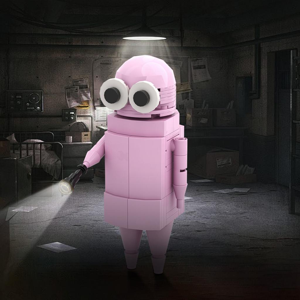 Cylindrical Man Four-color Building Block Model Small Particles Children's Educational Assembly Building Block Toys