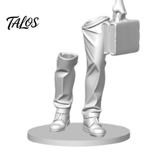 Talos 3D Printed Working Person Figurine with Briefcase, Modern Abstract Art Ornament for Desktop Bookshelf Office Decor, Stable Base Creative