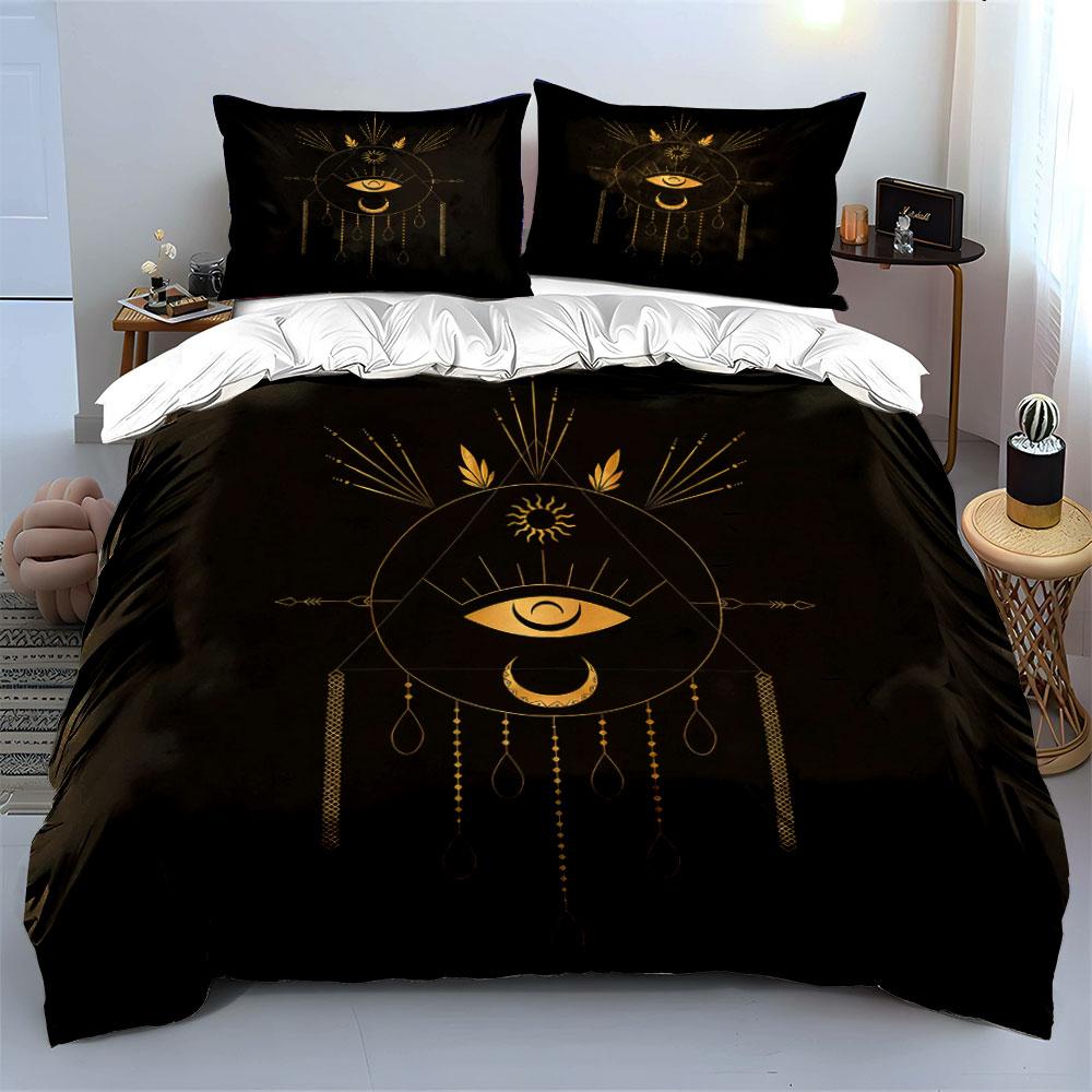 Bohemian Eye Art Decor Set Soft Comfortable Duvet Cover Bedding Set Included 1*Duvet Cover & 2*Pillowcases, Gift