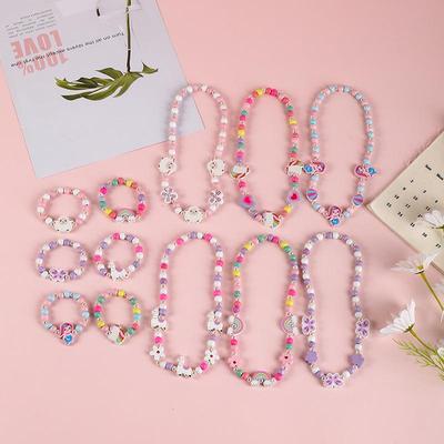 European and American Style Girls' Wooden Jewelry: Bracelets and Necklaces