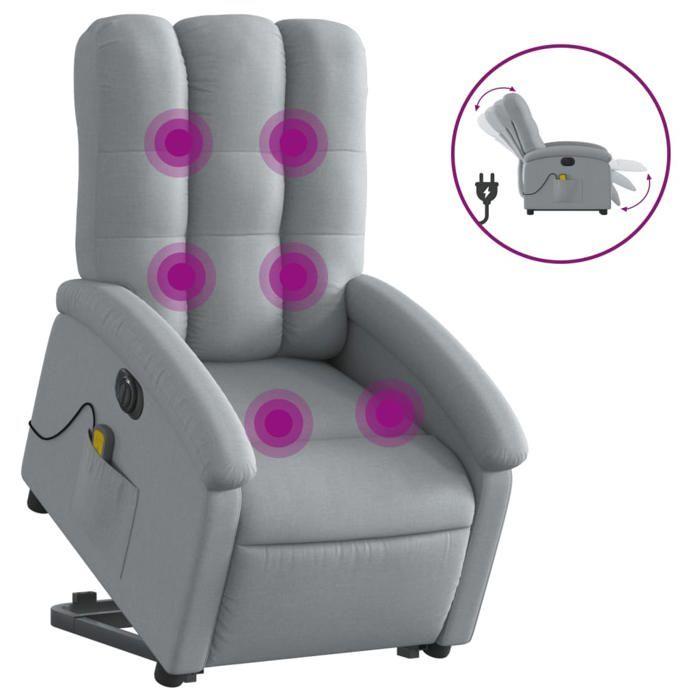 VidaXL Electric Massage Recliner, Relaxation Chair with Adjustable Backrest and Footrest, Seat of 3204128
