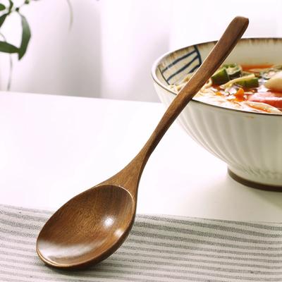 Long Handle Wooden Drinking Spoon Household Japanese Ramen Spoon Dinner Spoon Wooden Tableware
