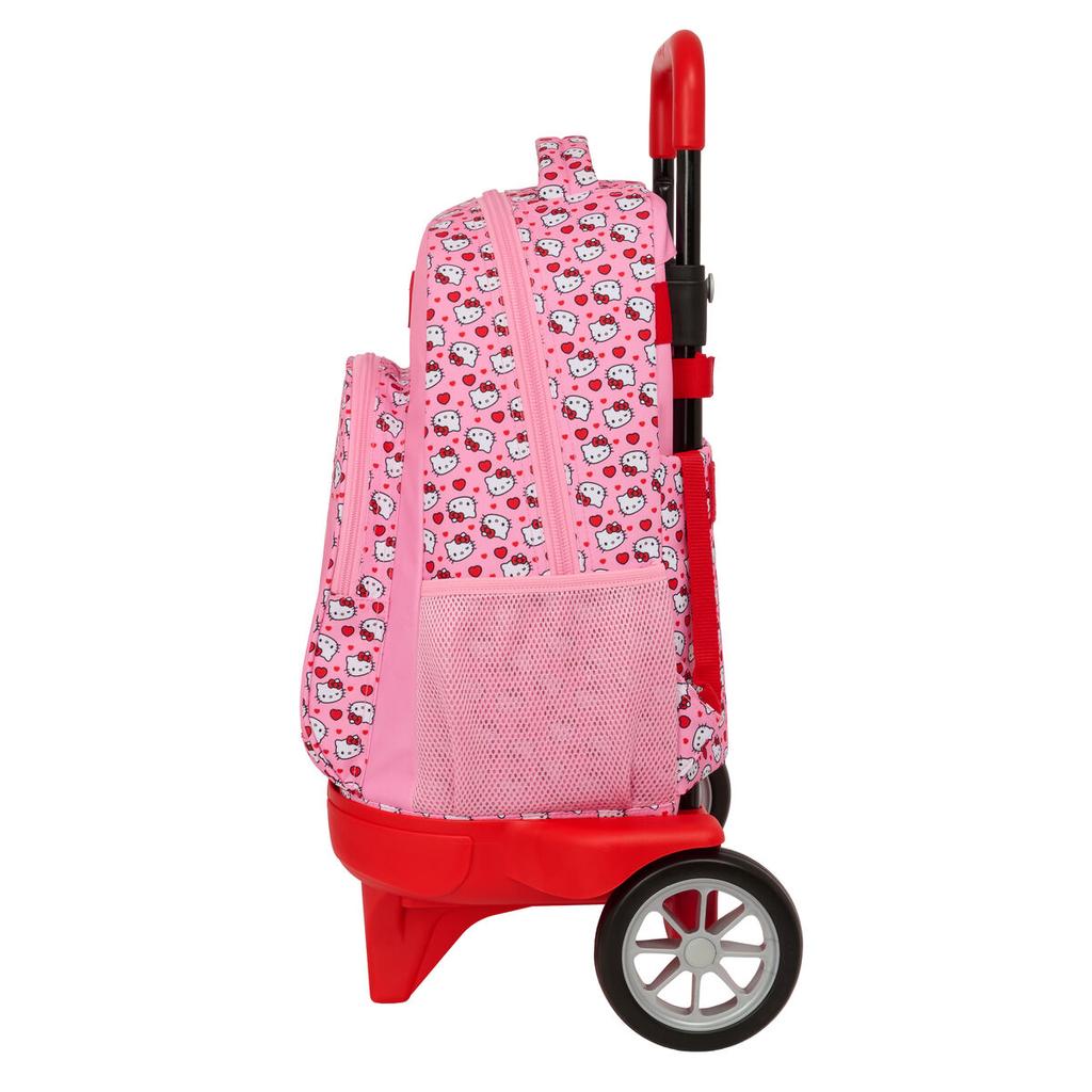 School Rucksack with Wheels Hello Kitty Pink 33 x 45 x 22 cm