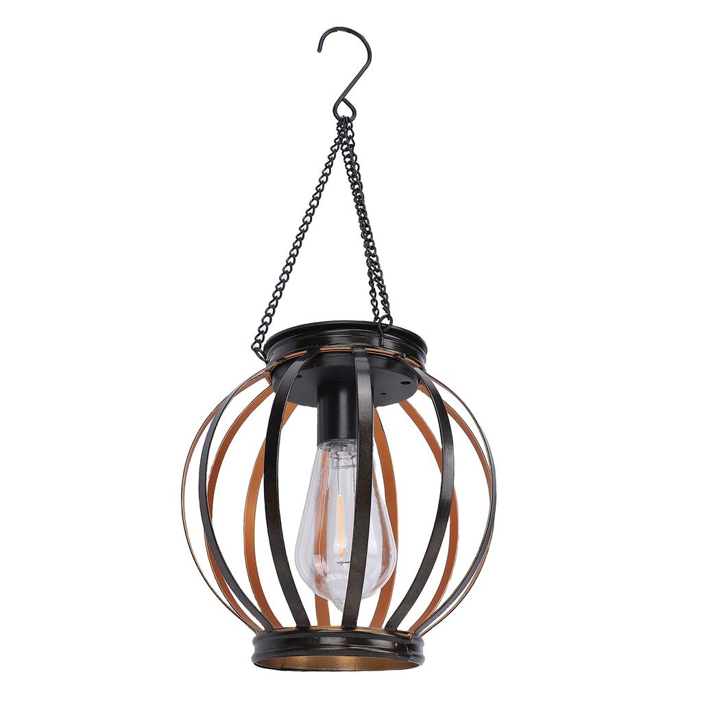 Solar  ing Lantern Outdoor Water Proof Metal Solar Powered Light with Hook for Outside Yard Garden Patio Porch Balcony