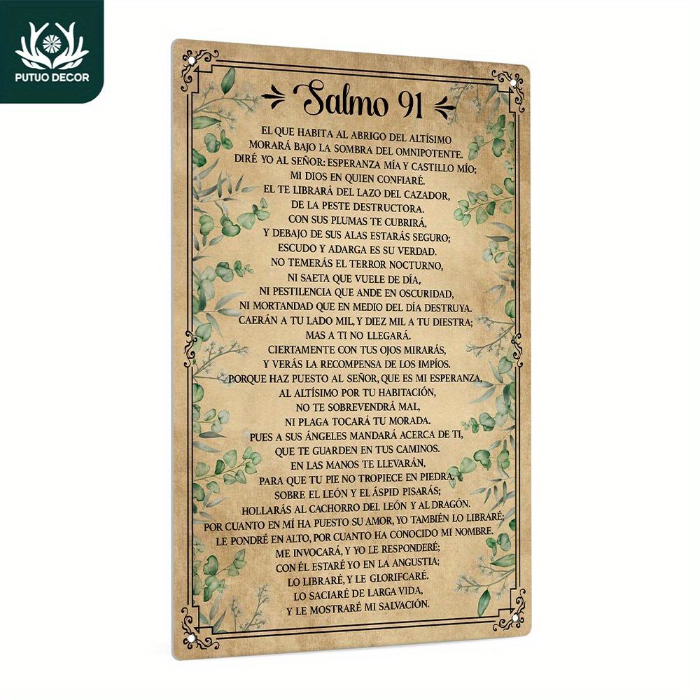 2D Flat, 1pc Vintage Spanish Metal Wall Art Sign with Poem 91 - Rustic Farmhouse Decor, 19.81x29.97 Cm Durable Iron Scripture Ar