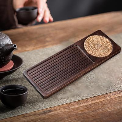 Bamboo Wood Tea Serving Tray Rectangular Set Board Table Chinese Cup Kung Home