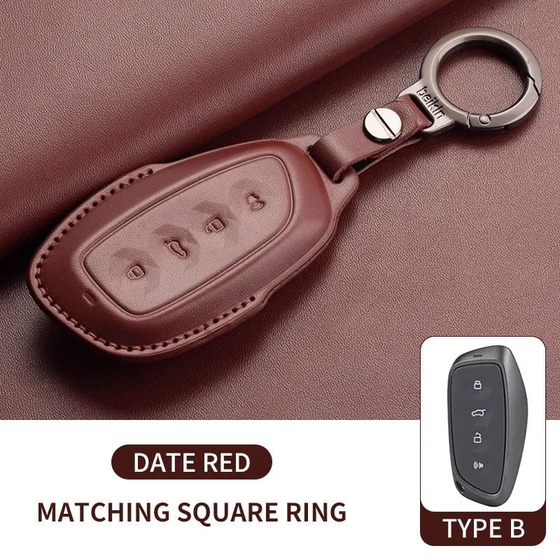

Leather Car Remote Key Case Cover Holder For Great Wall Haval Jolion H6 H7 H4 H9 F5 F7 F7X F7H H2S Protector Car Accessorie