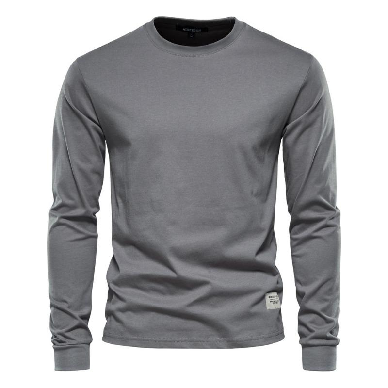 Men’s Euro Fit Solid Long Sleeve Cotton T-Shirt