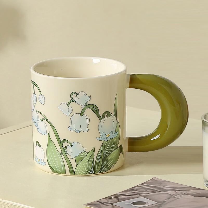 

OLOEY Lily of the Valley Blue Flower Ceramic Mug Set